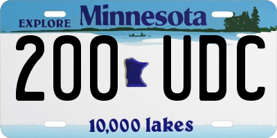 MN license plate 200UDC
