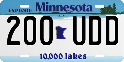 MN license plate 200UDD