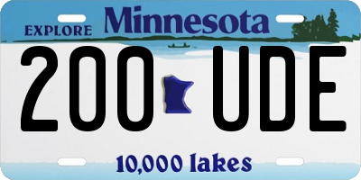 MN license plate 200UDE