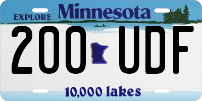 MN license plate 200UDF