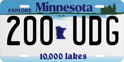 MN license plate 200UDG