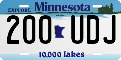 MN license plate 200UDJ