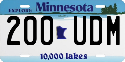 MN license plate 200UDM