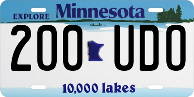 MN license plate 200UDO