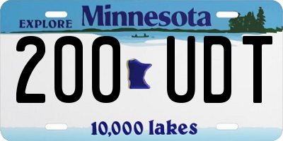 MN license plate 200UDT