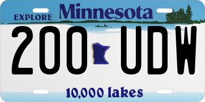 MN license plate 200UDW