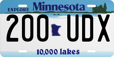 MN license plate 200UDX