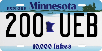 MN license plate 200UEB