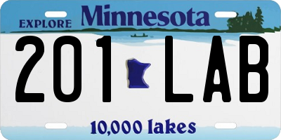 MN license plate 201LAB