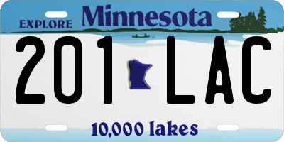 MN license plate 201LAC