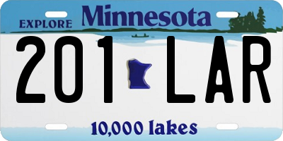 MN license plate 201LAR
