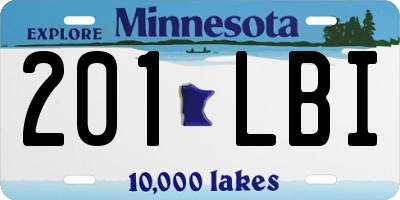 MN license plate 201LBI