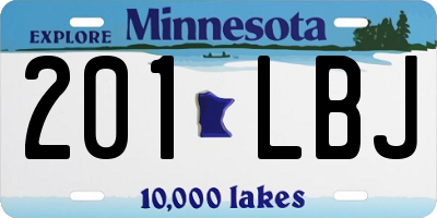 MN license plate 201LBJ