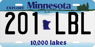 MN license plate 201LBL