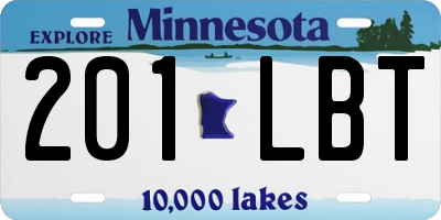 MN license plate 201LBT