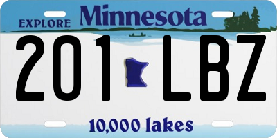 MN license plate 201LBZ