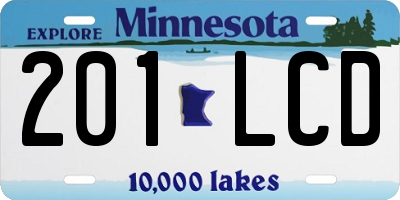 MN license plate 201LCD