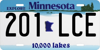 MN license plate 201LCE