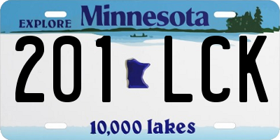 MN license plate 201LCK