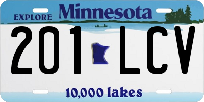 MN license plate 201LCV