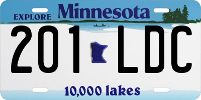MN license plate 201LDC