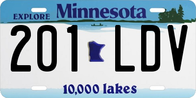 MN license plate 201LDV