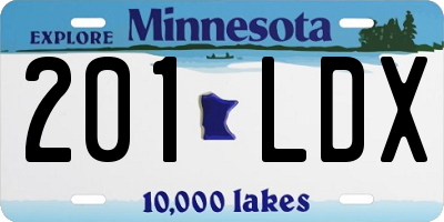MN license plate 201LDX