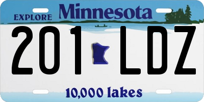MN license plate 201LDZ