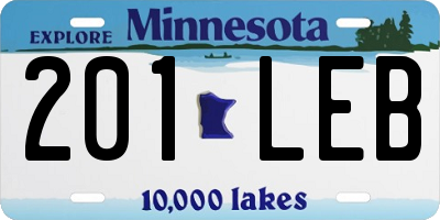 MN license plate 201LEB