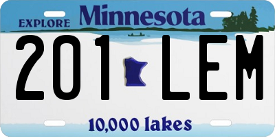 MN license plate 201LEM