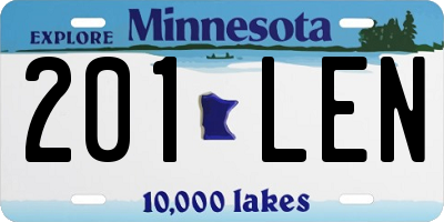 MN license plate 201LEN