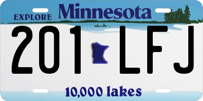 MN license plate 201LFJ