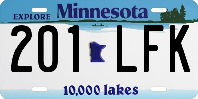 MN license plate 201LFK