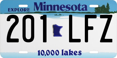 MN license plate 201LFZ