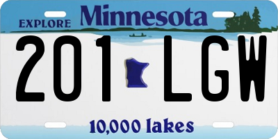 MN license plate 201LGW