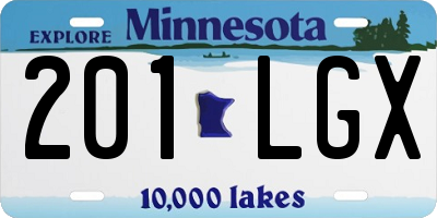 MN license plate 201LGX
