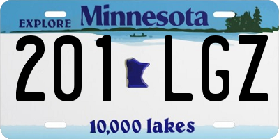 MN license plate 201LGZ
