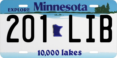 MN license plate 201LIB