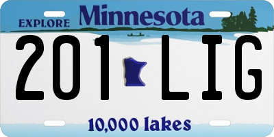 MN license plate 201LIG