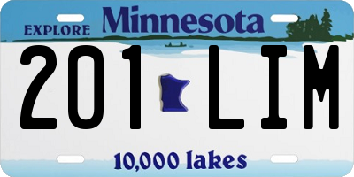 MN license plate 201LIM