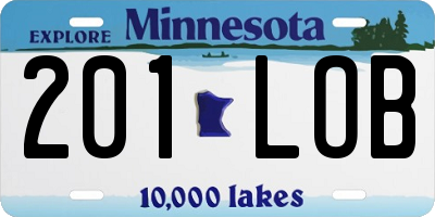 MN license plate 201LOB