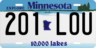MN license plate 201LOU