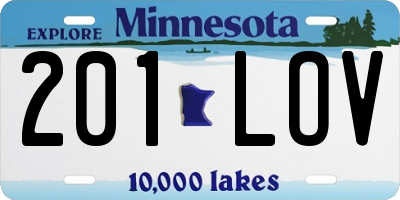 MN license plate 201LOV