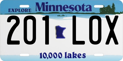MN license plate 201LOX