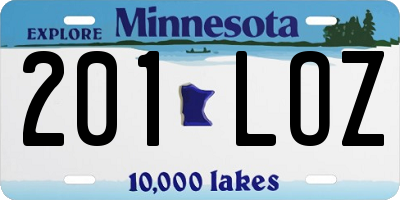 MN license plate 201LOZ
