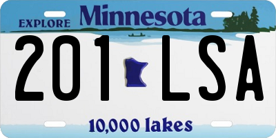 MN license plate 201LSA