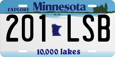 MN license plate 201LSB