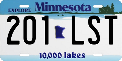 MN license plate 201LST