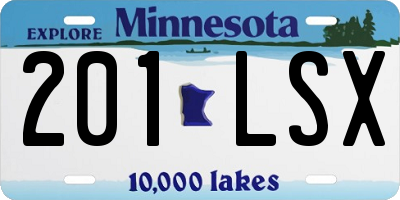 MN license plate 201LSX