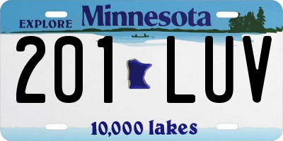 MN license plate 201LUV